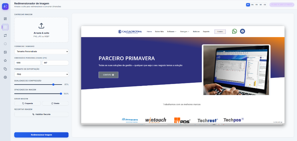 Dashboard Smart Image Editor Mockup